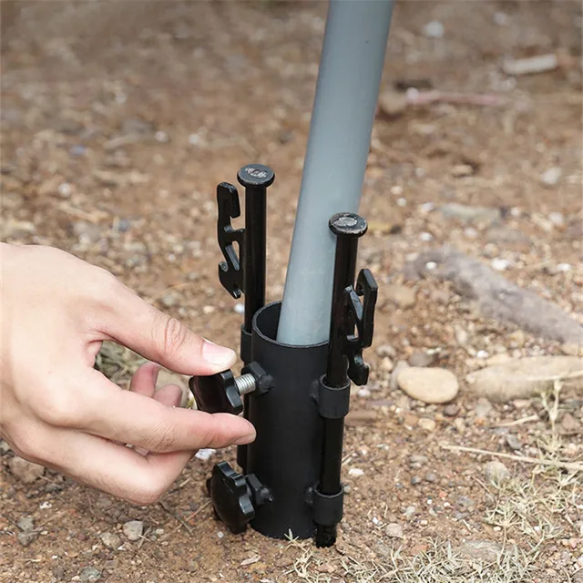 Napellenző Rúd Tartó Kültéri Kemping Lombkorona Vas Rögzített Cső Megerősített Szélálló Sátor Kiegészítők Csepphajója - Image 5