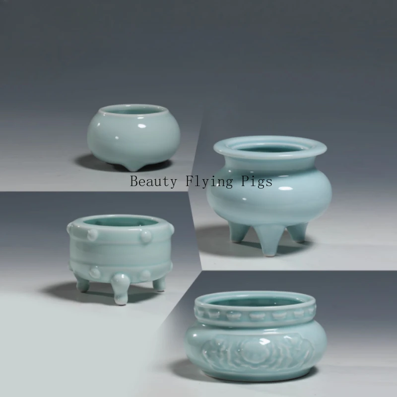 1pc 중국 스타일 세라믹 부처님 전면 장식 향로 캔들 홀더 꽃병 가정용 희생 용품 풍수 액세서리