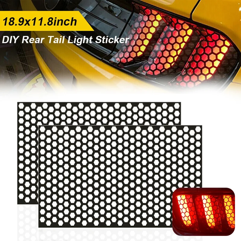 Decalcomania A Nido D'Ape Per Fari Posteriori Auto - Pellicola Autoadesiva Nero, 2 Pezzi (48x30 Cm) - Foto 10