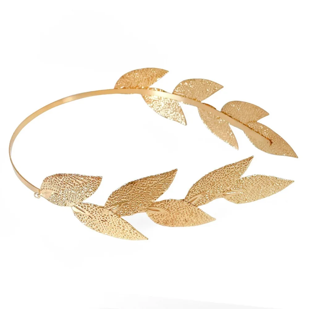 Neue Retro Gold Farbe Blatt Stirnband Kopfschmuck Krone Tiara Kopfschmuck Göttin Griechischen Kopf Schmuck Braut Hochzeit Haar Zubehör – Detail 11