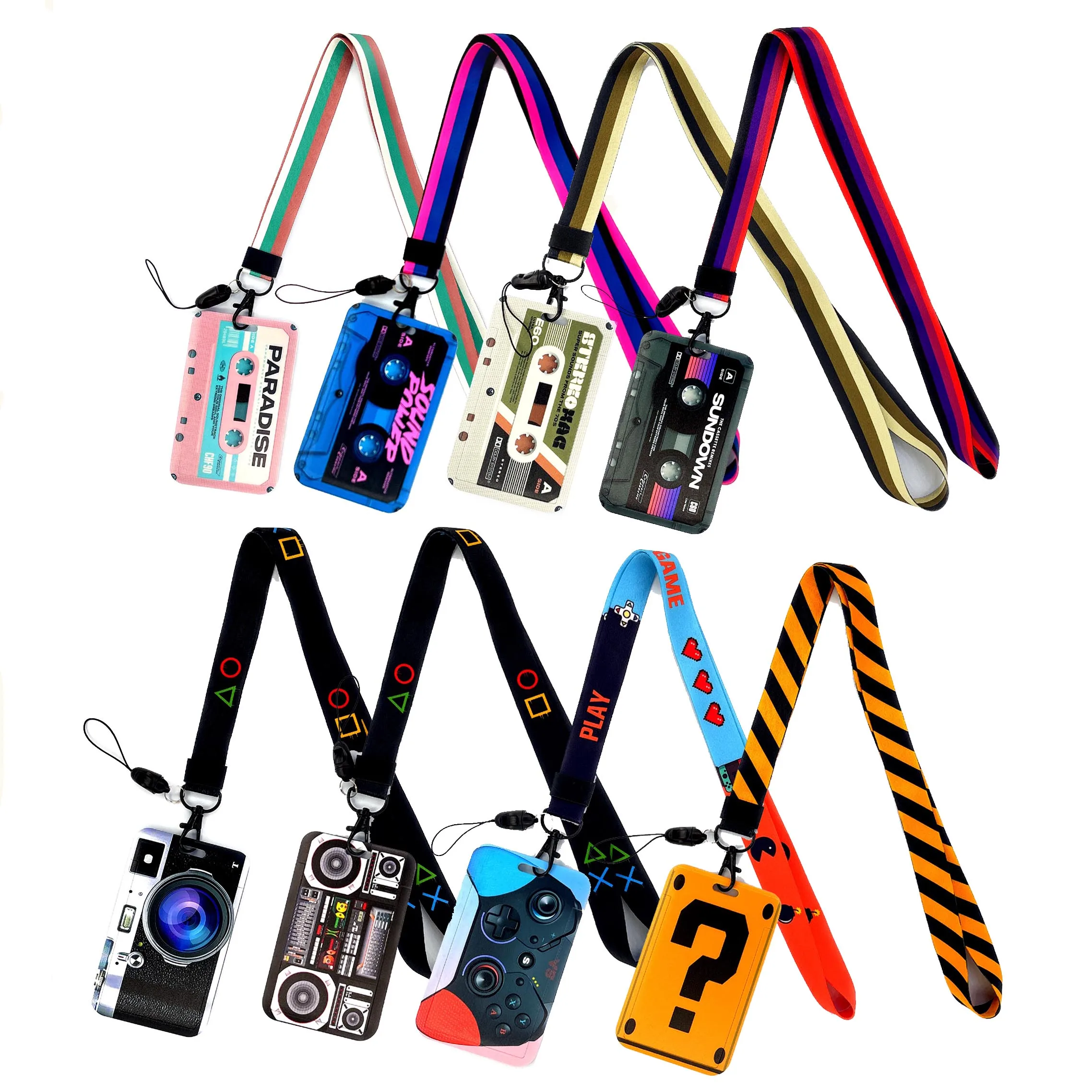 Id Card Holder Vintage Tape ID Card Hanging Card Mobile Phone Rope Chest