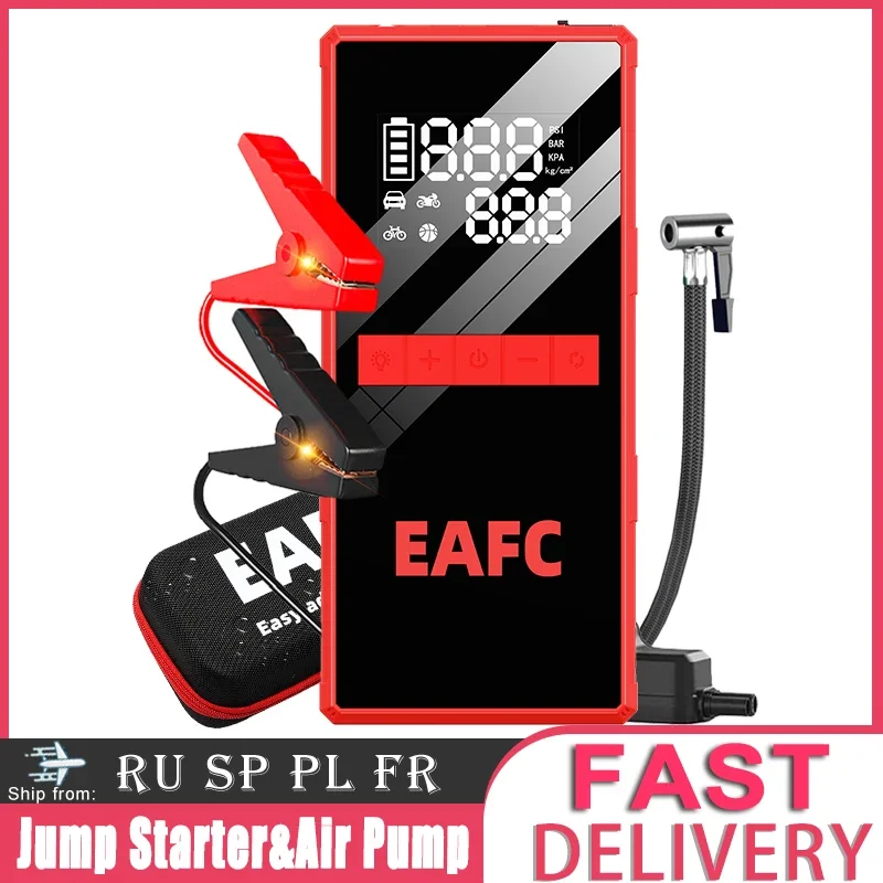 EAFC 4 In 1 CarJump Starter Air Pump PowerBank Lighting Portable Air Compressor 2000A Cars Battery StartersStarting with AirPump