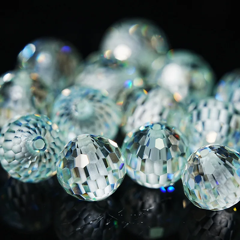 Moissanite New DIY Hand-Spherical Beads Black White Blue Perforated Moissanite Loose Stone Earth Facets Loose Beads New 2023 6