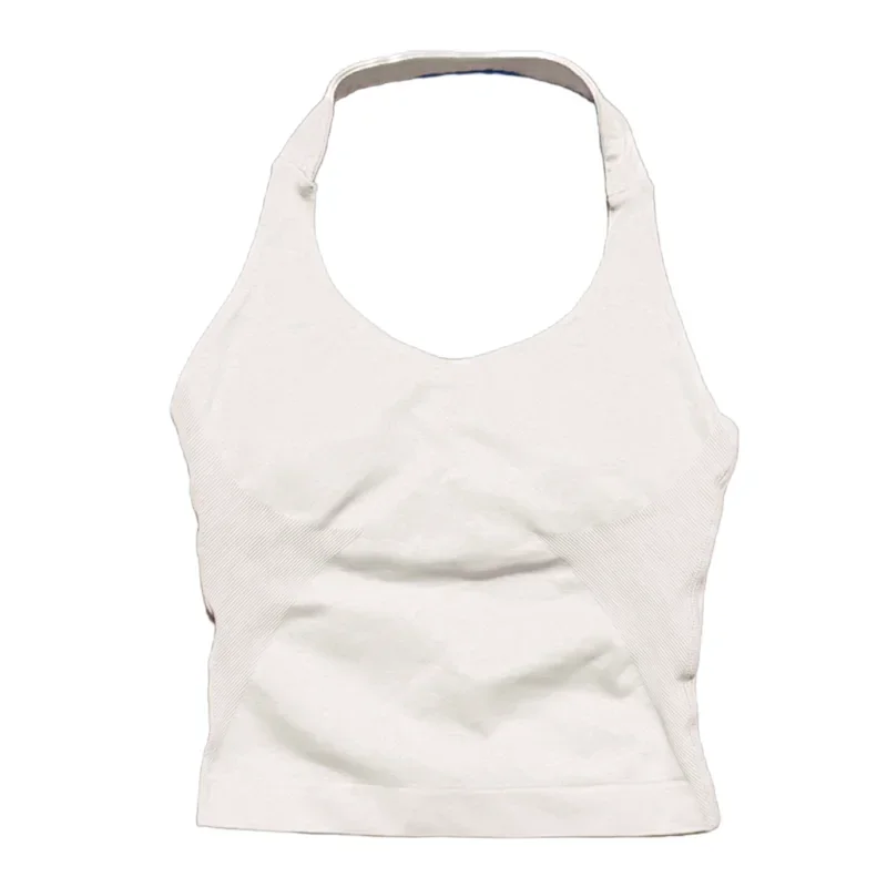 Seamless Push-Up Sports Halter Top with Removable Padding