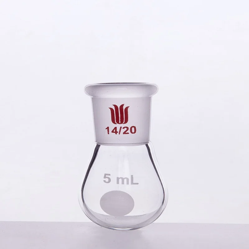 SYNTHWARE Thick walled eggplant shaped bottle 5mL10mL25mL50mL100mL High strength Heavy wall Borosilicate glass flask F31