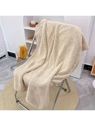 Plush Coral Velvet Quick-Dry Baby Bath Towel - Ultra-Absorbent and Soft (Khaki)