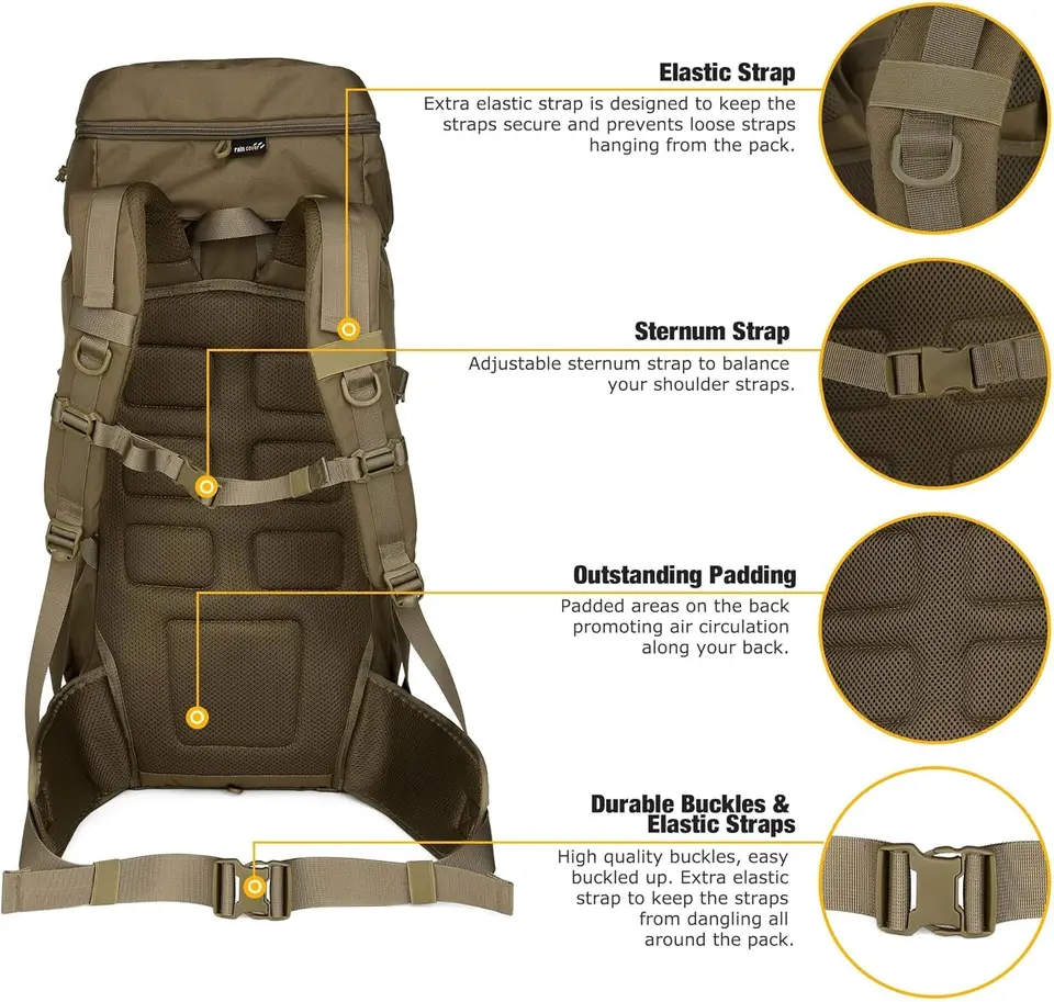 Military Style Backpack Mardingtop 75L Internal Frame Backpack With Molle Pouch - Hiking Camping Tactical Pack Hydration Compatible Hiking Backpack Military Style Backpack Mardingtop 75L Internal Frame Backpack With Molle Pouch - Hiking Camping Tactical Pack Hydration Compatible Hiking Backpack