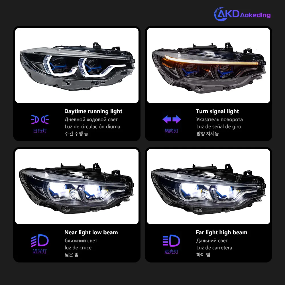 BMW 4シリーズのヘッドライト,f32,2013-2015,f33,f36,m4,最新スタイル