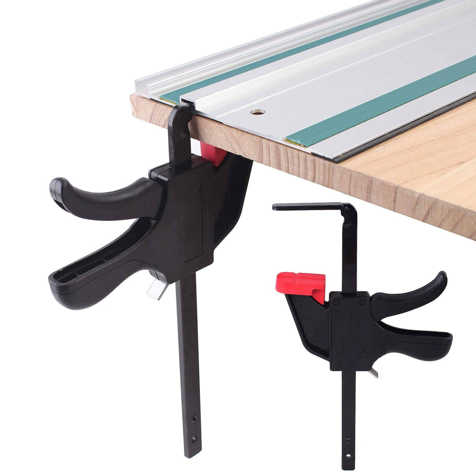 300MM Quick Release F Clip For Tracksaw Clamp Track Clip Pressure Plate Desktop Hole Table Guide Rail Woodworking Tool