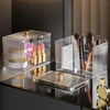 Cotton swab makeup cotton storage box desktop dressing table dustproof transparent makeup cotton lipstick cosmetics box acrylic 2