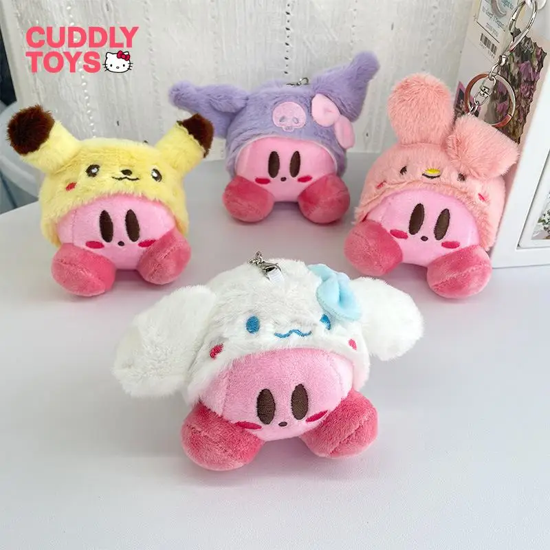 

Kawaii Kirby Plush Pendant Cartoon Doll Toys Soft Pp Cotton Bag Decor Kirby Cute Plush Keychain Pendant for Children Girls Gift