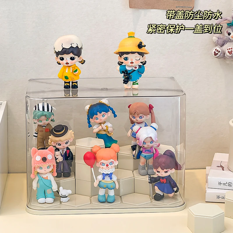 Acrylic Dustproof Display Box for Labubu Transparent Vinyl Doll Plush Toy Storage Box Blind Box Storage Display Stand 6