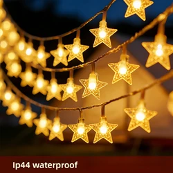 Outdoor Star LED String Lights - Decorative Garland for Parties, Weddings, and Home Gardens (Warm White)