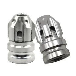 Set of 2 Premium Aluminum Alloy Tire Valve Caps - Durable, Anti - Leak Design for Motorcycles, Cars, and Bicycles (Silver)
