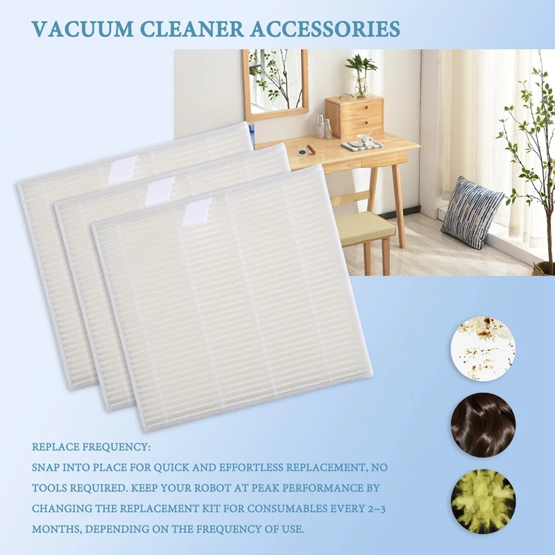 AT13 Replacement Filter Brush Wipe Spare Parts Accessory Set For ILIFE V80 V85 ZACO V80 V85 Robot Vacuum Cleaner