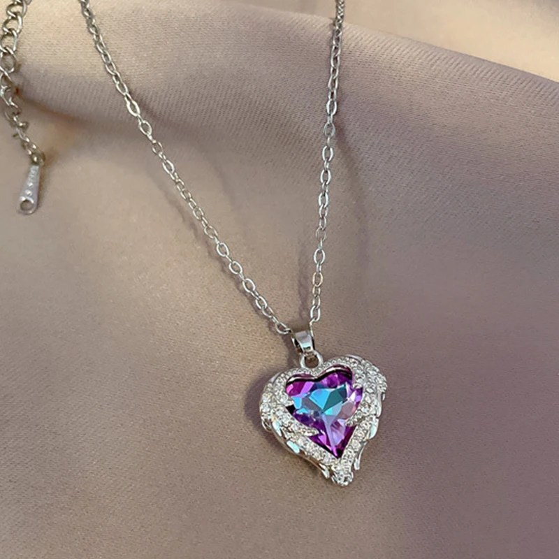 Collier Pendentif Plaqué Or 18 Carats, Médaillon Cœur En Zirconium, Chaîne C-Link