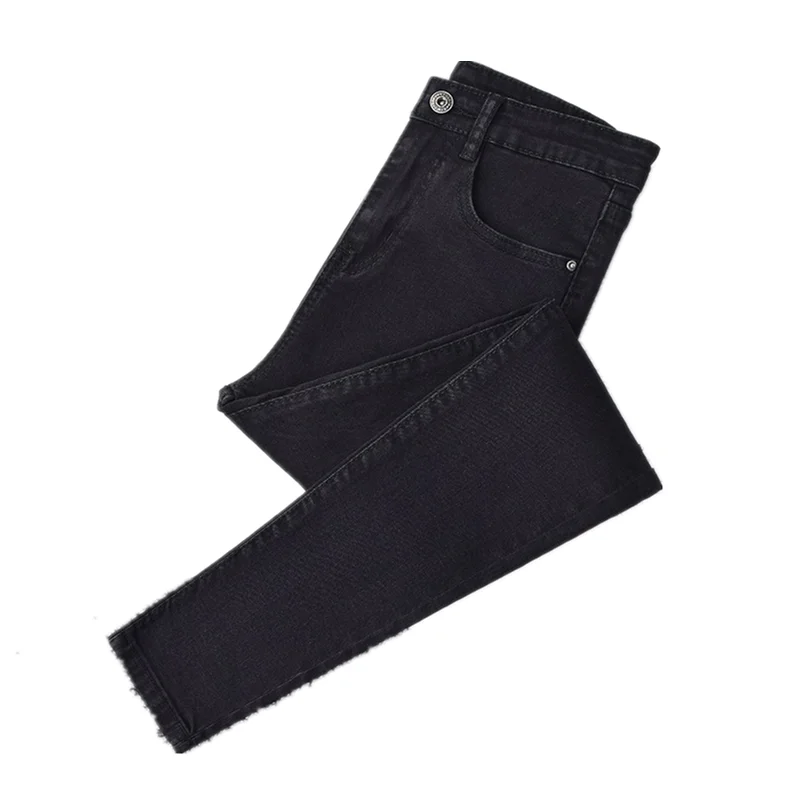 Slim-fit black non-stretch