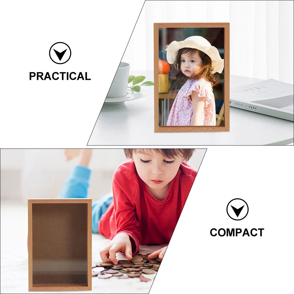 Piggy Bank Coin Banks Piggy Bank Wood Frame Material Money Box For Kids Adults Home Decor Coin Banks Storage Container 4