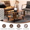 Small Coffee Table for Small Space, 2-Tier Wooden Center Table with Open Storage Shelf, Side Baffle, Easy Assembly 4