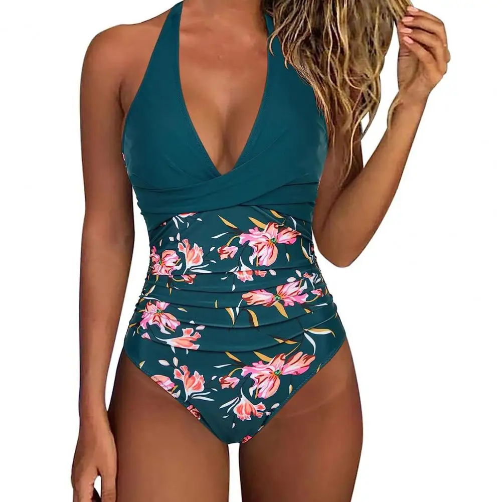 One Piece Swimsuit Women Swimwear Women Monokini Swimsuit Lightweight Monokini Stylish Women's Halter One-piece Swimsuit with Tummy Control High for Beachwear