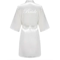Nouveau peignoir mariée Satin-soie Robe femmes fête de mariée soeur équipe mère douche cadeau demoiselle d'honneur mariage Robes courtes YE7883 2
