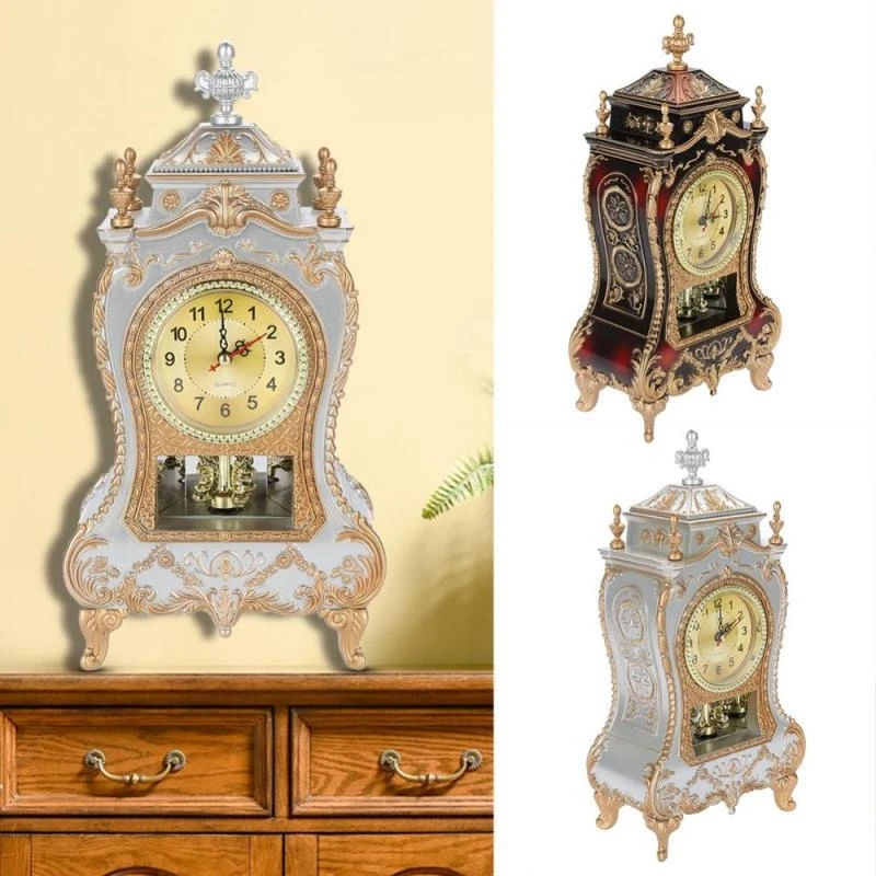 1pcsDeskAlarmClockVintageClockClassicalRoyaltySittingRoomDesk