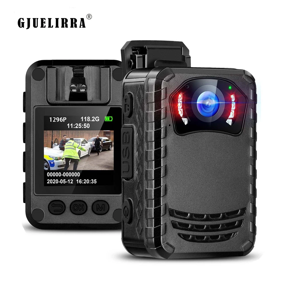 Gjuelirra N9 Mini Body Camera Full Hd 1296P Telecamera Montata Sul Corpo Piccola Visione Notturna Portatile Police Body Cam 8Gb-512Gb Mini Cam