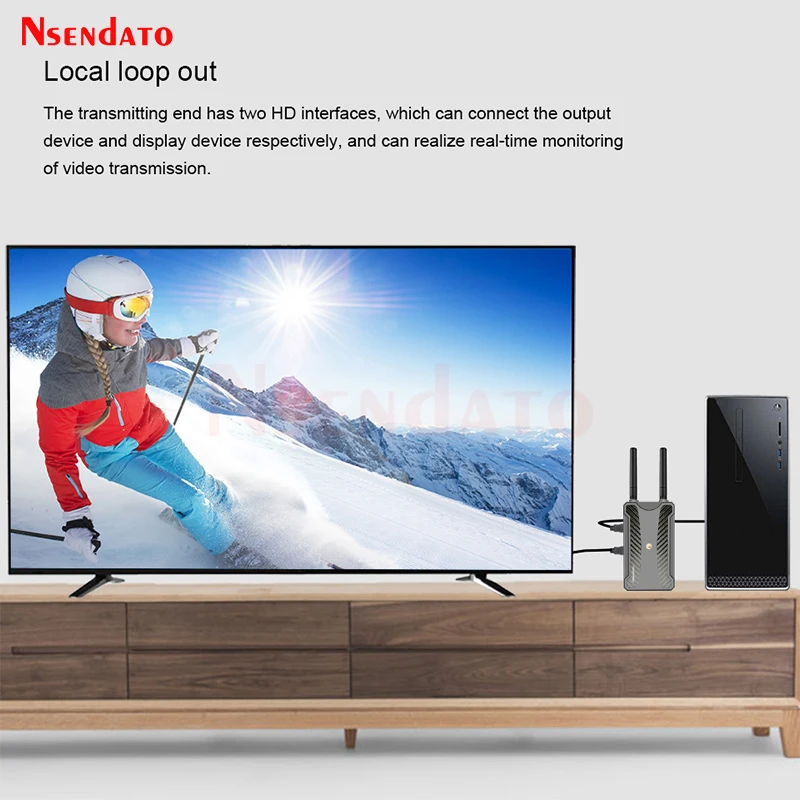 Wireless HDMI-Compatible Extender 200M HDMI Video Transmitter Receiver Go Through Wall for PS4 TV Box DSLR Camera PC Projector