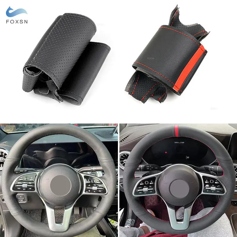 

Hand Braid Car Interior Steering Wheel Cover Leather Trim For Mercedes Benz A C E S G Class W213 W205 W177 W222 W463 2018 2019