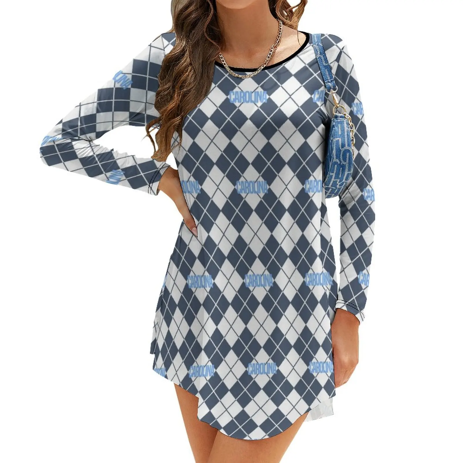 

Carolina Argyle Long-Sleeve Dress prom dresses 2024 elegant dress wedding dresses for woman Dress vintage