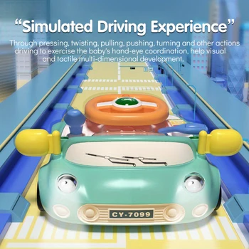 Baby Car Toy Light Musical Steering Wheel Toy Interactive Simulation Drving Toys Car Seat Sensory Toy Develops Fine Motor Skills 2