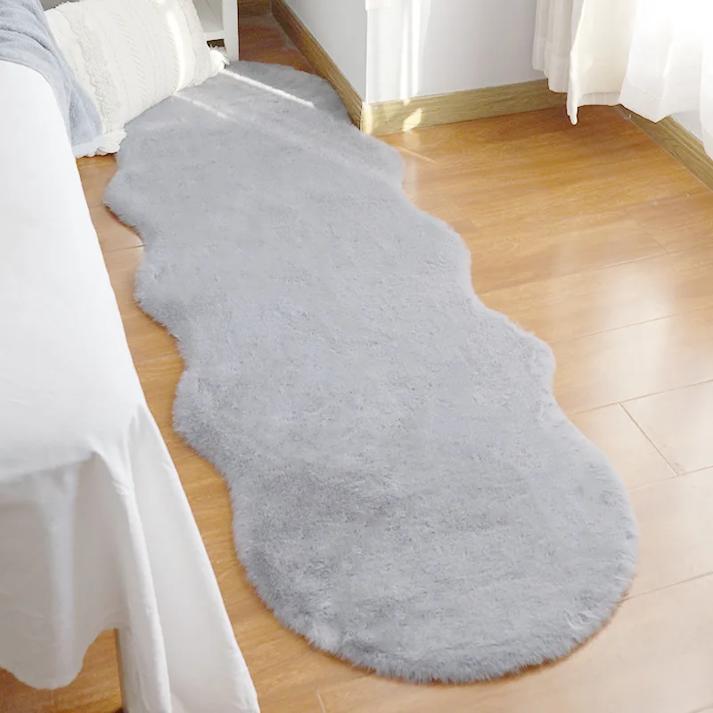 Luxury Faux Rabbit Fur Carpet For Modern Living Room Sofa Mat Soft Plush Imitation Fur Rugs Kids Bedside Foot Pad Decor Cushion 2