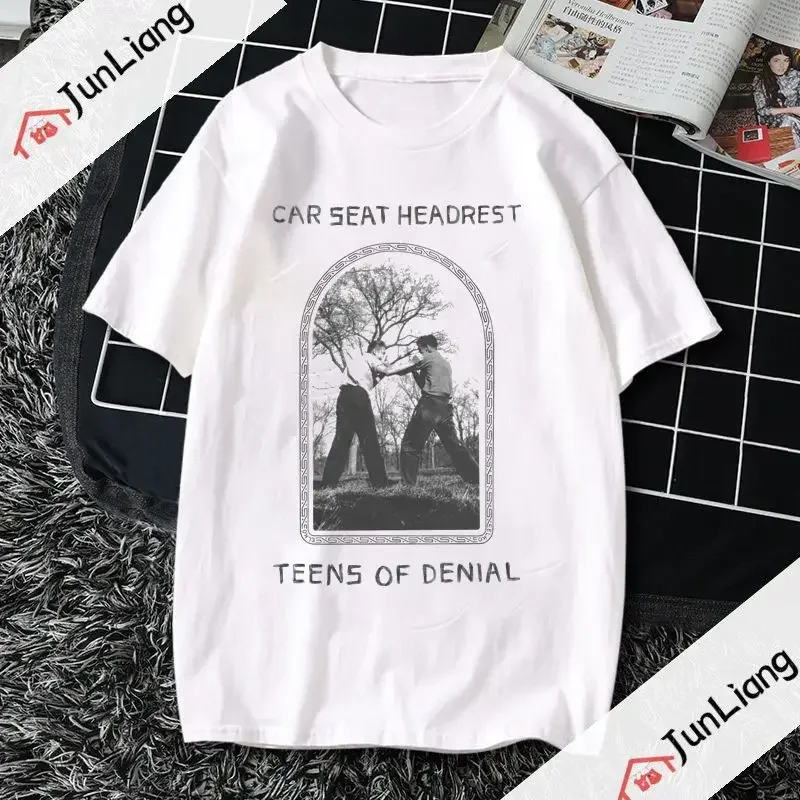 Hip Hop Streetwear Auto-Sitz Musikband Kopfstütze Klassisches Unisex T-Shirt Sommer Rundhals Atmungsaktives 100% Baumwoll-T-Shirt