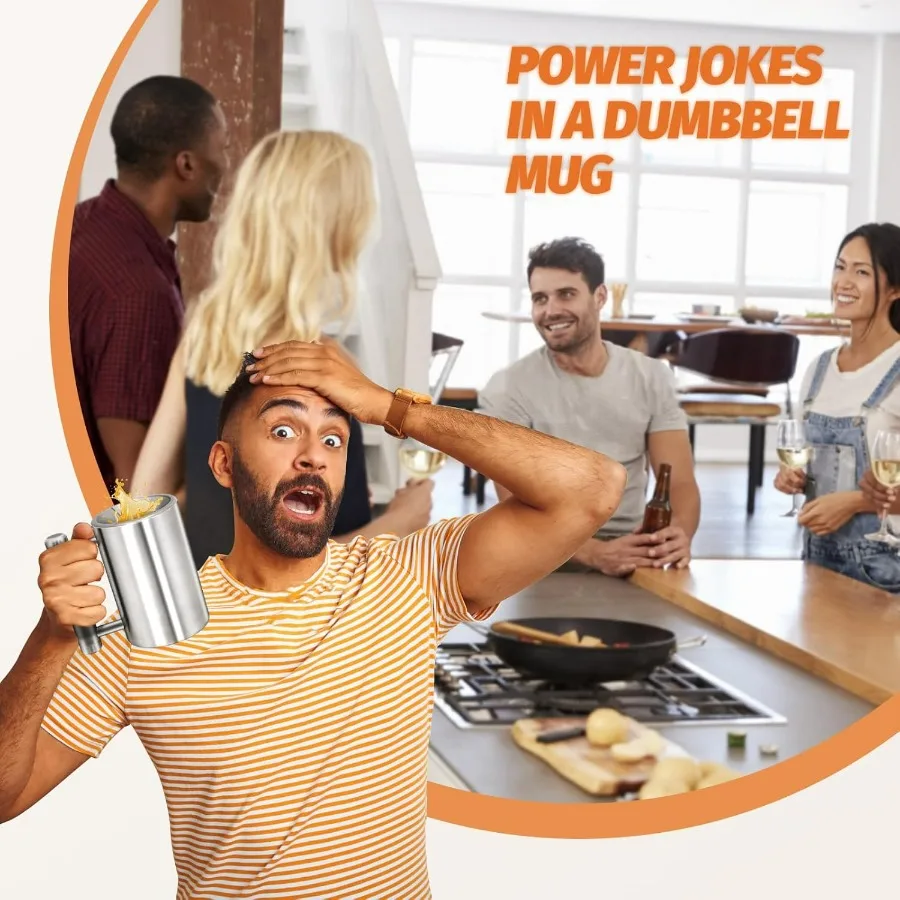 Heavy Coffee Mug Challenge 304 Stainless Steel Dumbbell Cups Silver Overweight Sports Water Cup for Fitness Training Arm Strengt