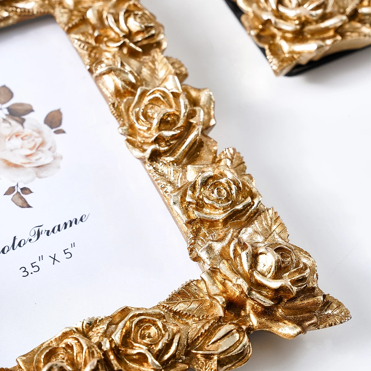 1PC, European retro rose gold/golden rose painted resin home decoration photo frame