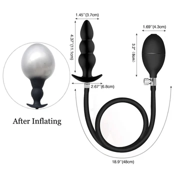 Sex Toys Medical Silicone Inflatable Anal Plug Dildo Stimulate Anus and Vagina Soft Anal Dilator Phallus Erotic Butt Plug Dick 2