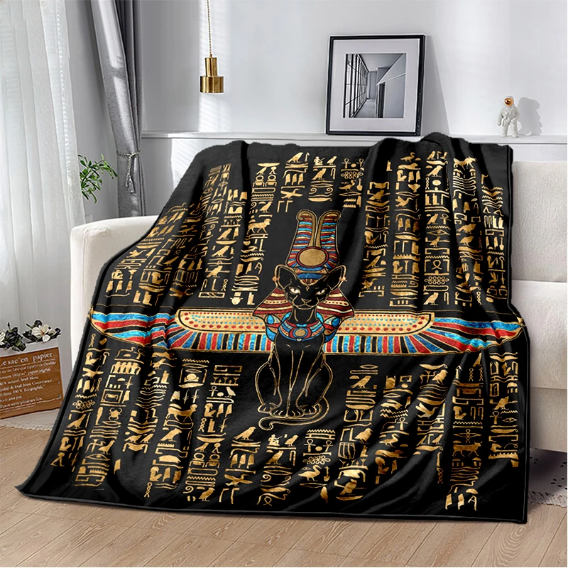 Ancient Egypt Blanket Mysterious Throw Blanket Soft Cover Eye of Horus