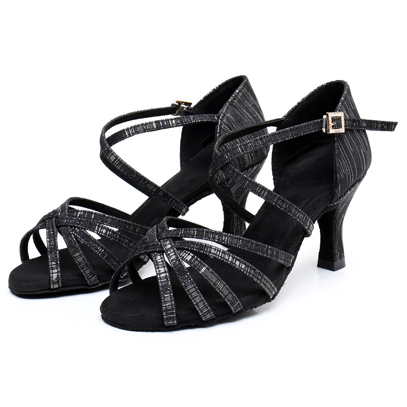 CLYFAN New Women Professional Latin Dance Shoes Cloth Satin Salsa Ballroom Wedding Dancing Shoes 3