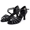 CLYFAN New Women Professional Latin Dance Shoes Cloth Satin Salsa Ballroom Wedding Dancing Shoes 3