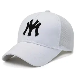 Spring & Summer Men's Mesh Breathable Sun Hat - Casual Outdoor Baseball Cap - Adjustable (White)