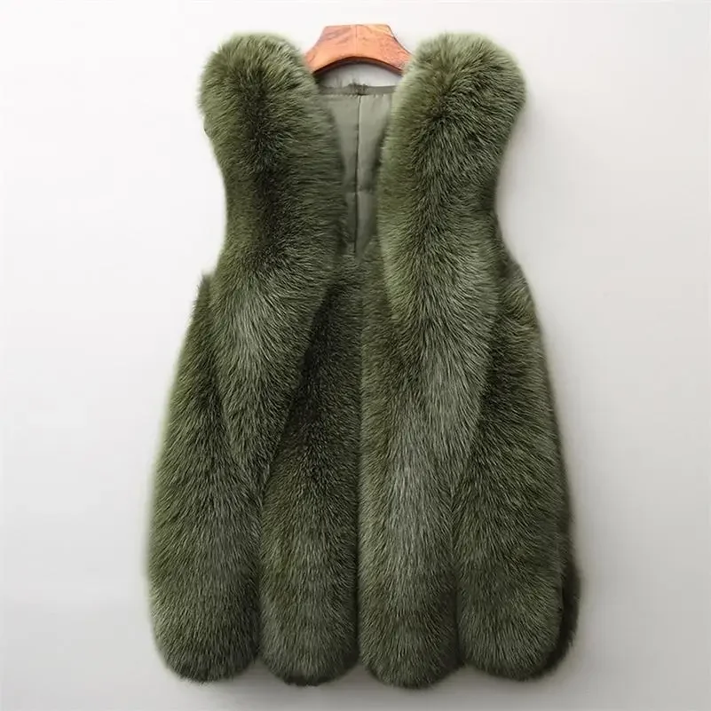 

Long Faux Fur Vest Fluffy New Arrival Jacket Oversize Women Slim Fake Fur Coats High Quality Artificial Fur Gilet Jacket Teddy