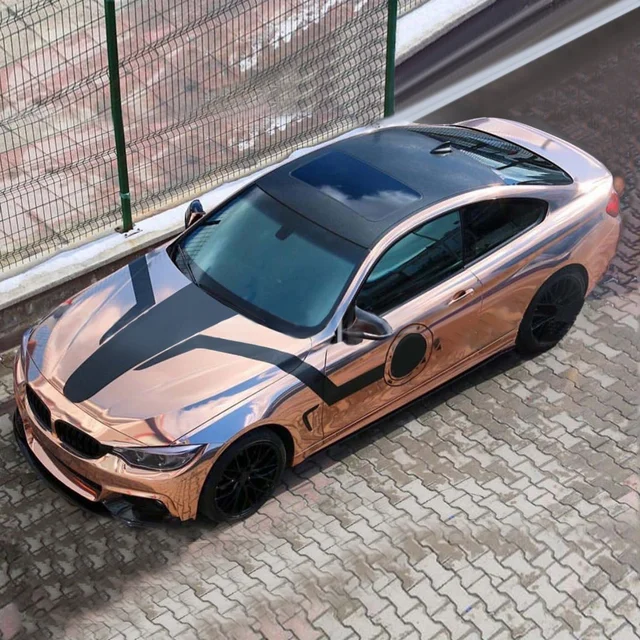 Rose Gold Farbe Chrom Spiegel Wirkung Vinyl Wrap Film Self