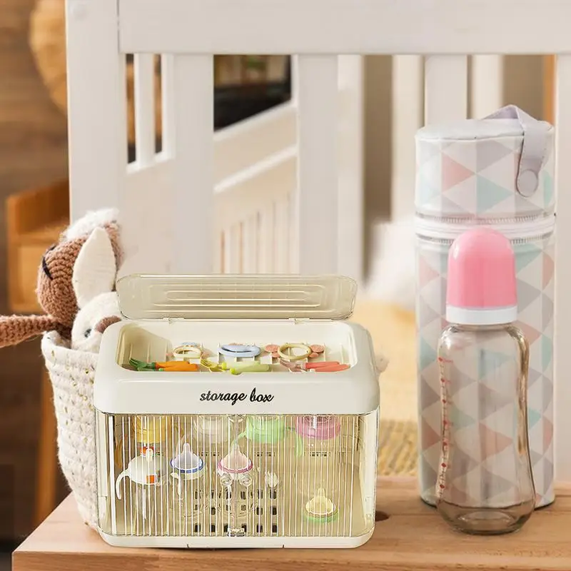 Baby Bottle Storage Nursing Bottle Storage Box Drainer Holder Organizer Rack Dryer Holder Dustproof Box
