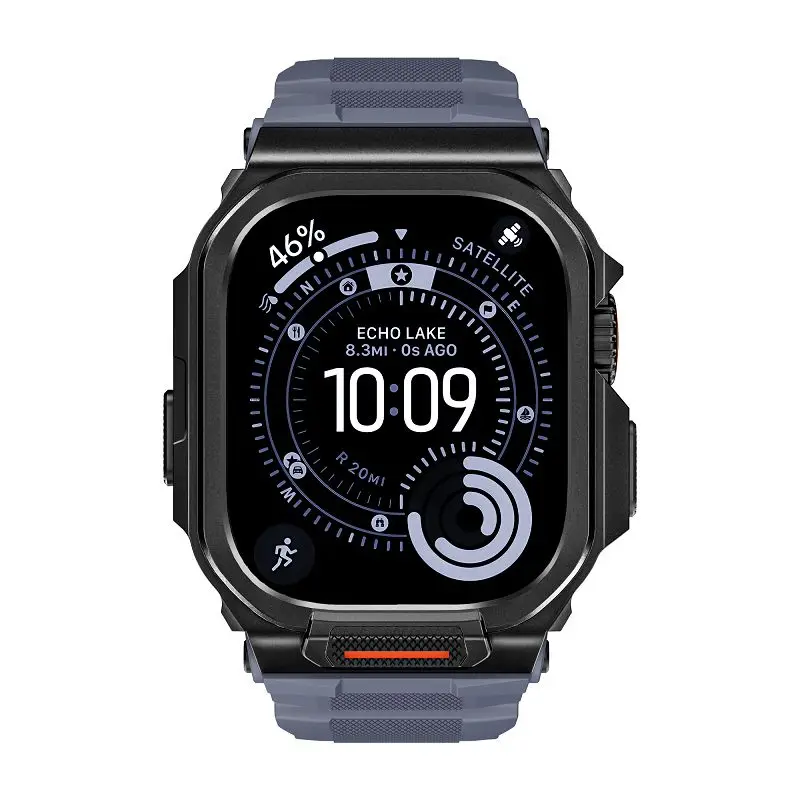 Rugged Silicone Strap with Protective Metal Bumper Cover