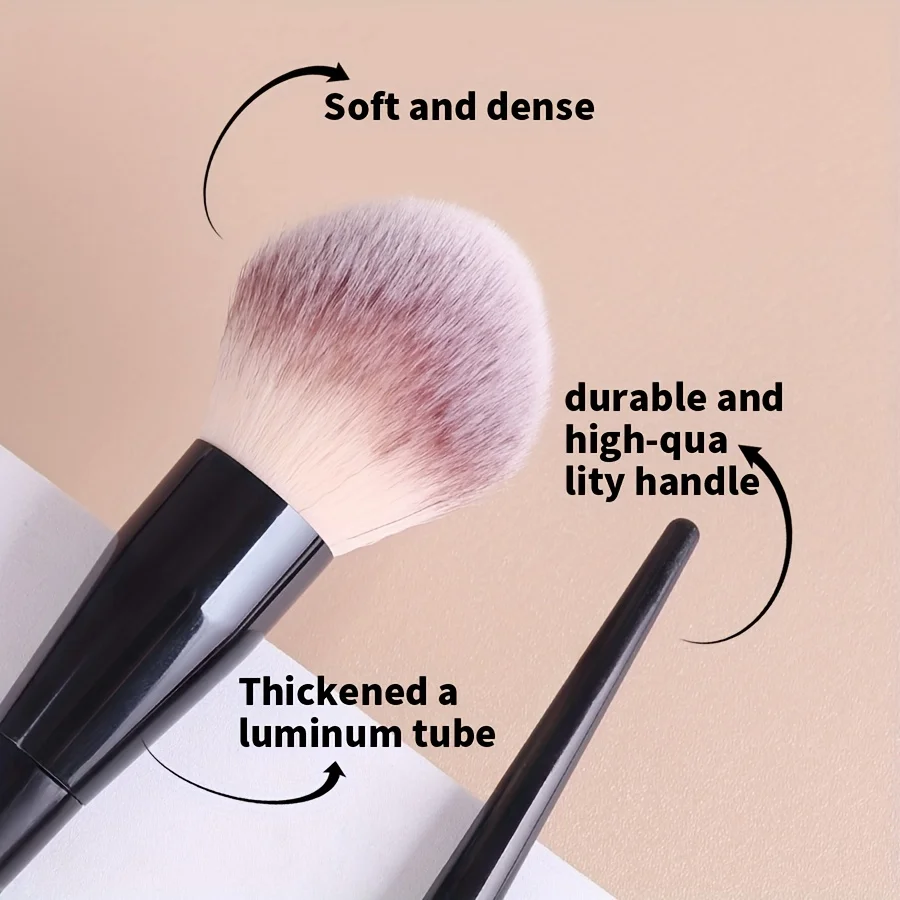 2Pcs Professional Makeup Brush Set, Soft Nylon Bristles Face Brushes for Foundation, Blush, Powder, Contour, Highlighter & Eyesh 5