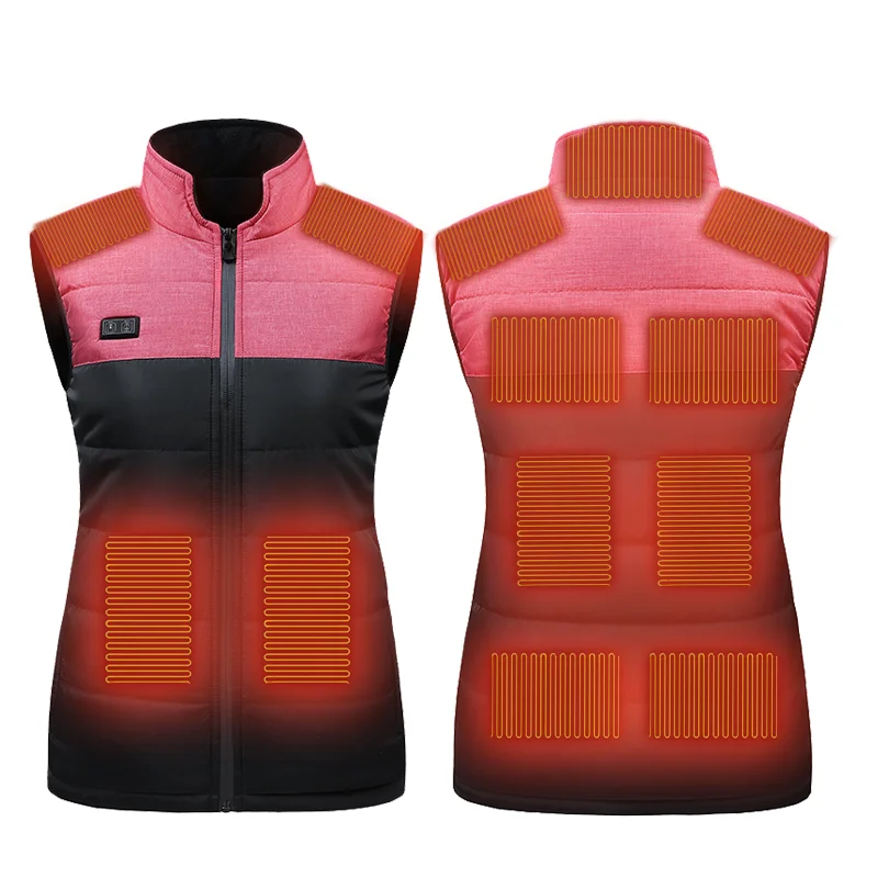 

Heated Cotton Vests Men Women USB Electric Heating Jackets Unisex Thermal Clothing Hunting Vests Winter Long Style Warm Jackets
