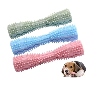 Forniture per animali domestici Bastone da masticare per cani Resistente ai morsi Divertimento per animali domestici Cibo che perde Materiale TPR Spazzolino da denti per cani Bastone per la pulizia dei denti