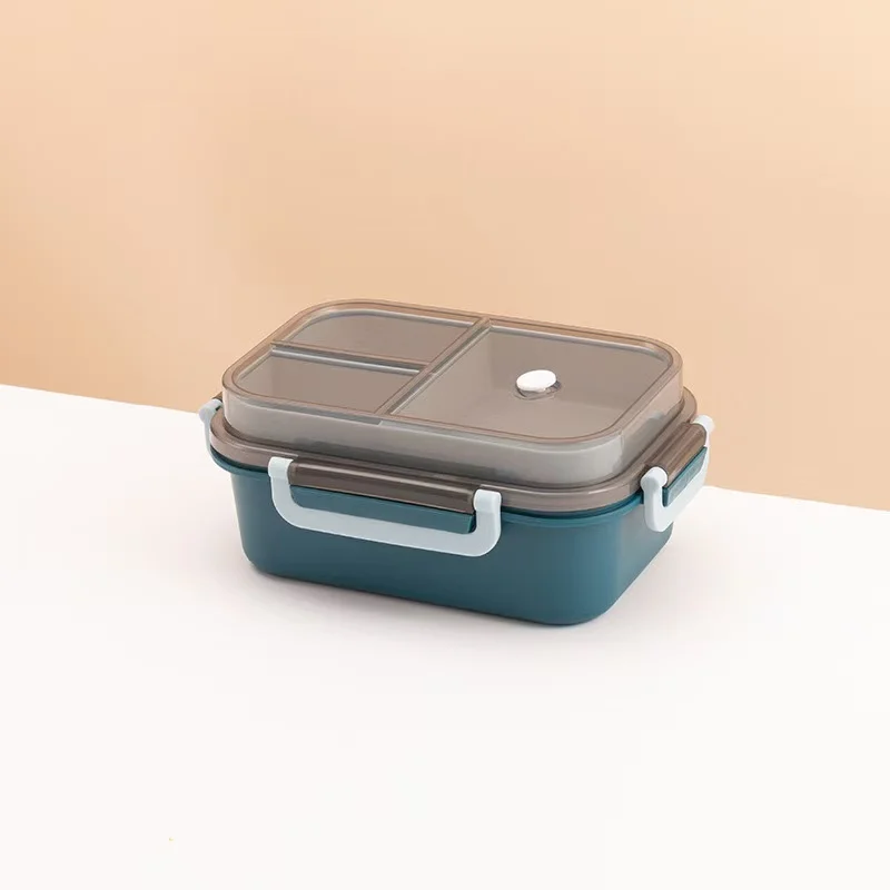 Portable Double-Layer Sealed Lunch Box with Compartments, Microwave-Safe