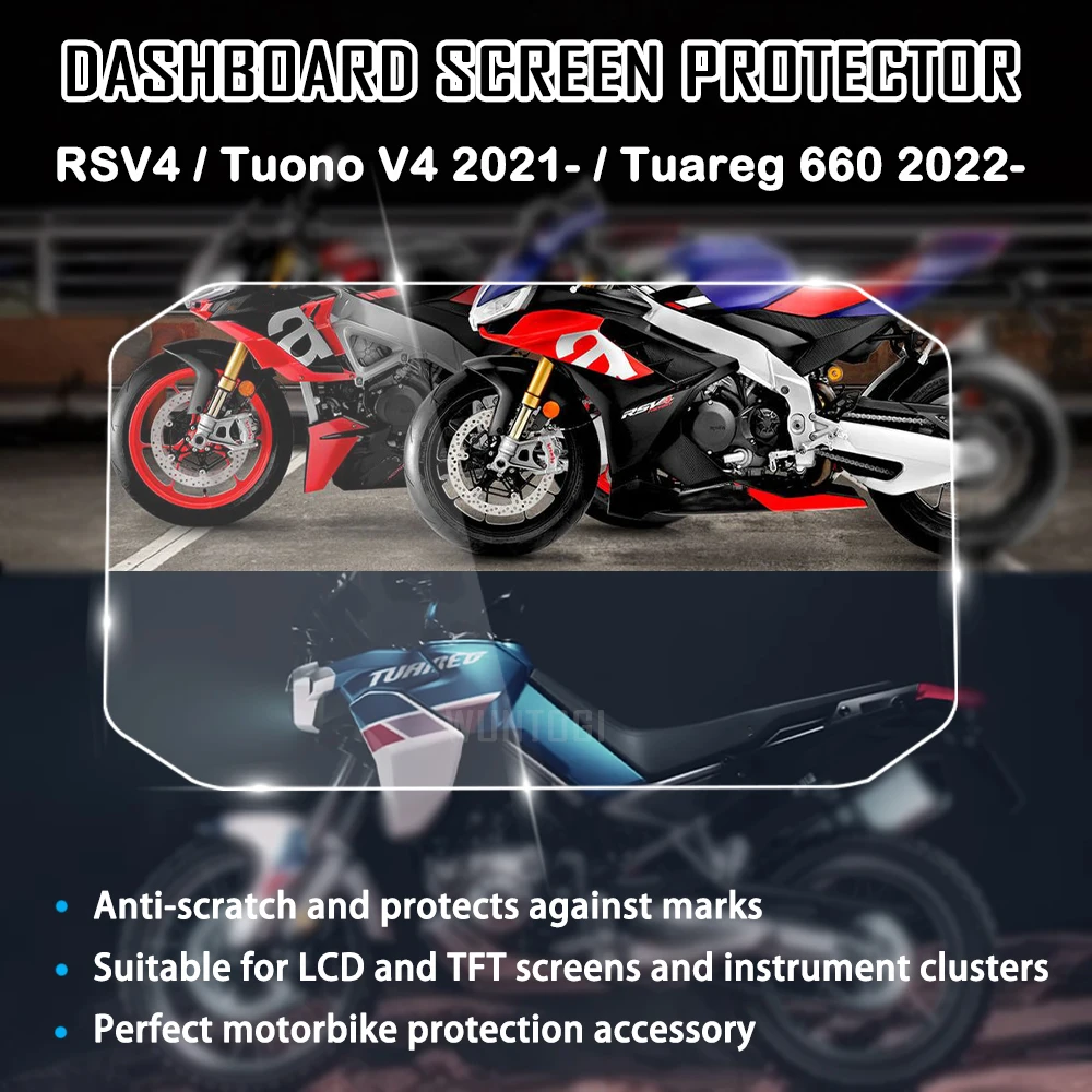 Tuareg 660 2022 Dashboard Screen Protector for Aprilia Tuareg 660 2022 Anti-glare Scratch Cluster Screen Protection Film