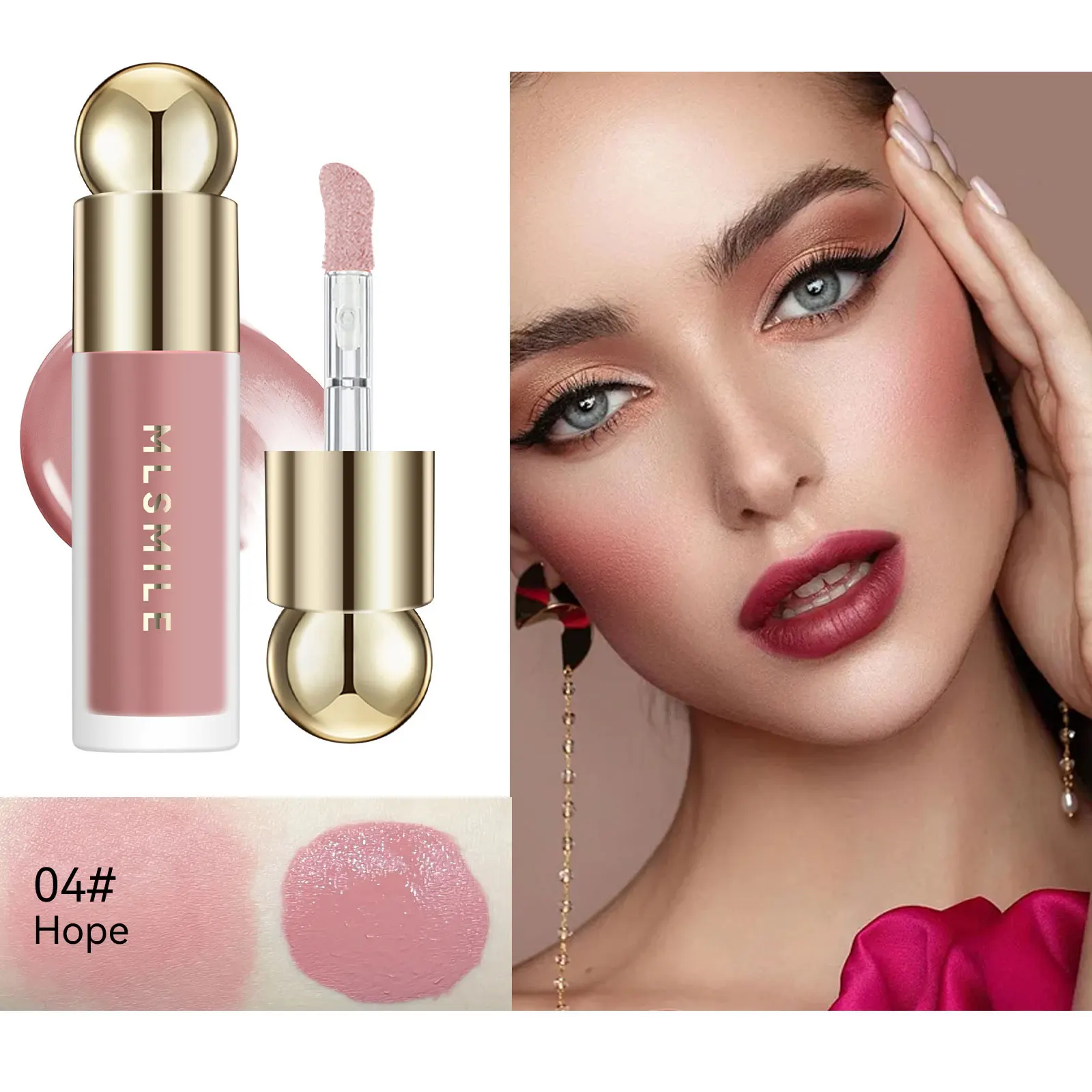 

New Liquid Cheek Blush Facial Nourishing Blusher Gel Cream Multi-purpose For Eyes Lips Makeup Blush Stick Cosmetics With Sponge